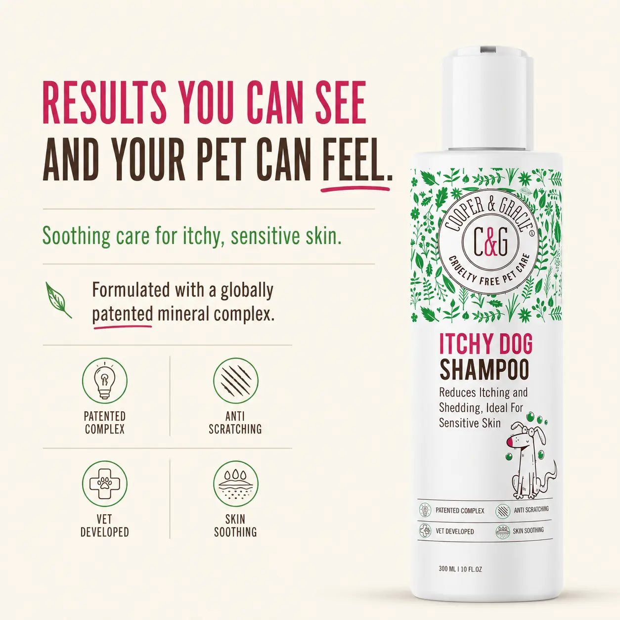 Dead Sea Itchy Dog Shampoo – 300Ml | Soothes Irritation & Supports Skin Hygiene Grooming Products Calming
