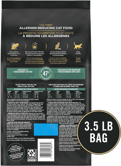 Purina Pro Plan Liveclear Allergen Reducing Dry Cat Food, Chicken, 3.5 Lb