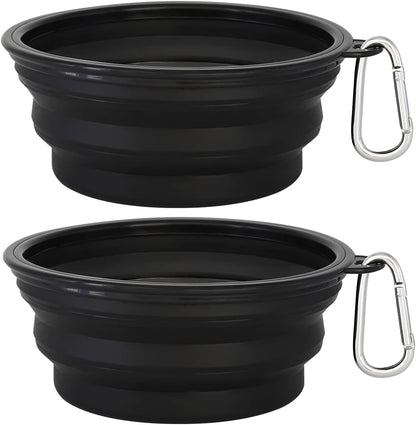 Large Collapsible Dog Bowls - 2 Pack, 34 Oz Foldable Travel Bowls for Pets
