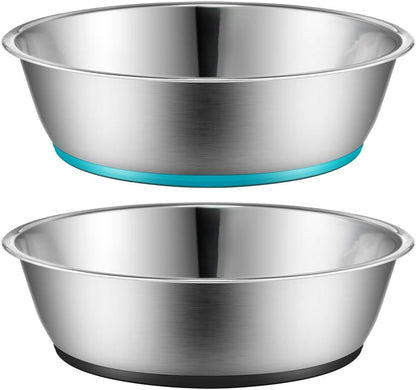 Stainless Steel Pet Bowls, 3-Cup Capacity Each, Set of 2