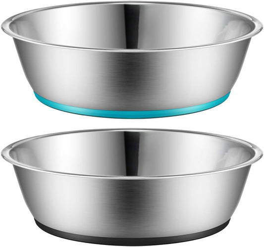 Stainless Steel Pet Bowls, 3-Cup Capacity Each, Set of 2