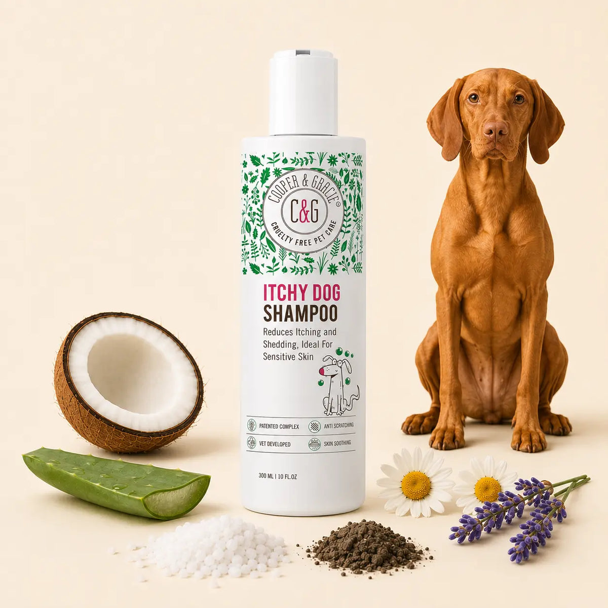 Dead Sea Itchy Dog Shampoo – 300Ml | Soothes Irritation & Supports Skin Hygiene Grooming Products Calming