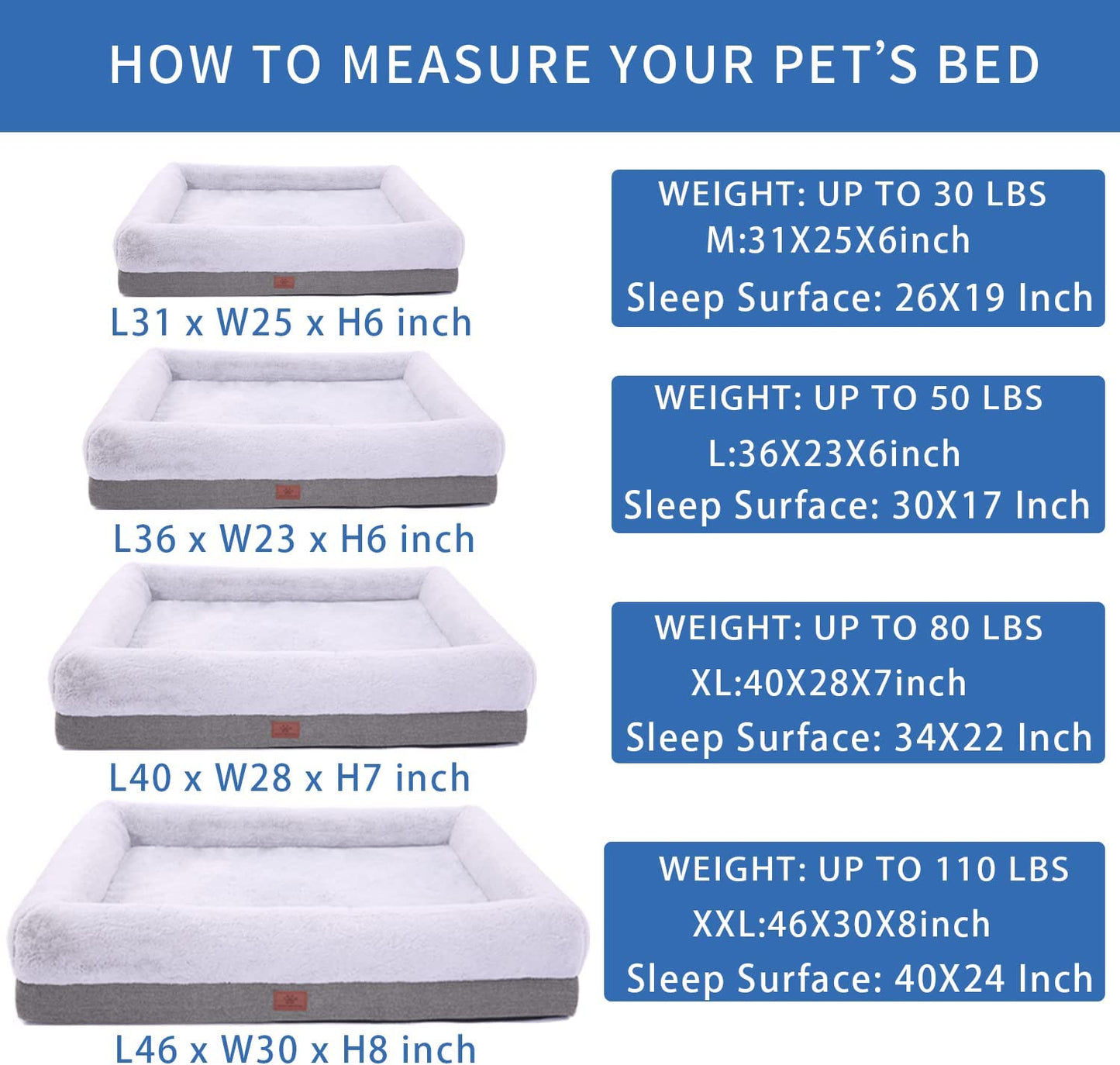 Orthopedic Medium Dog Bed with Bolster Sides, Removable Washable Cover, Non-Skid Bottom, and Egg Foam Cushion, 31 x 25 Inches, Gray