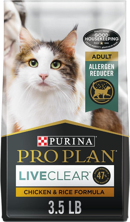 Purina Pro Plan Liveclear Allergen Reducing Dry Cat Food, Chicken, 3.5 Lb