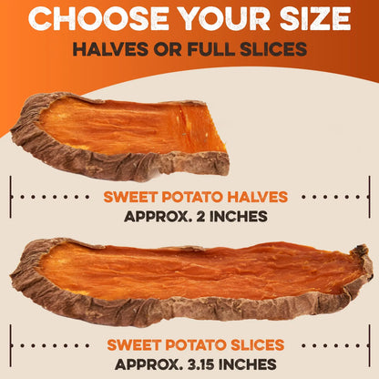 Sweet Potato Dog Treats - USA Grown - Brutus & Barnaby Single Ingredient Dehydrated Sweet Potato Slices, Thick Cut Chews, Grain & Gluten Free, High Fiber, Healthy Training Treats for Puppies & Senior Dogs, Picky Eaters & Sensitive Stomachs
