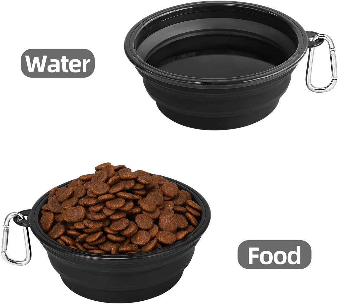 Large Collapsible Dog Bowls - 2 Pack, 34 Oz Foldable Travel Bowls for Pets